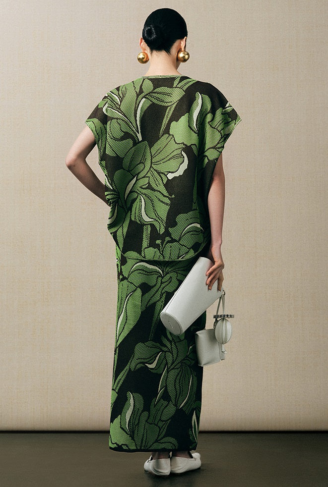 ZHUCHONGYUN jacquard long knitted skirt - URAMESHI.