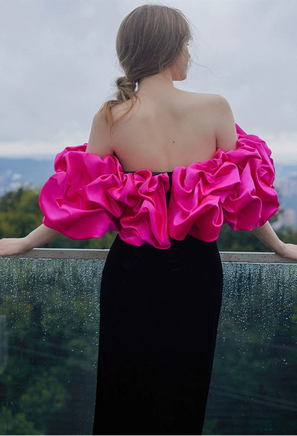 GOUDIN velvet French light luxury party dinner dress -EWA.