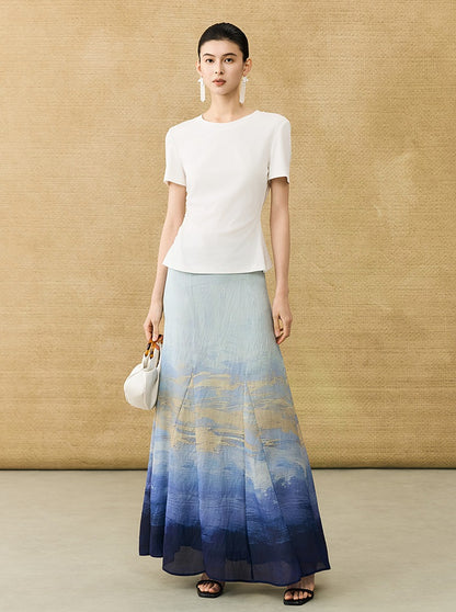 HECO Chinese Style Waist Shirred Knit Slim Stretch Top- STIQE.