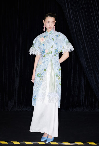 M essential Mackay designer Jiyi embroidery silk hand-dyed embroidered maxi dress - BAM.