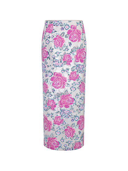M essential Mackay designer strapless floral sequins Corset pencil skirt set - marcel.