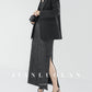 Huanzi heavy pressed stylish anti-wrinkle side slit high-end straight skirt - Ruma