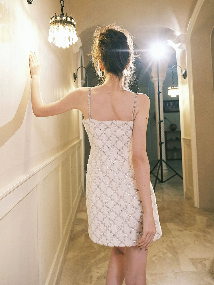 Wardrobes by Chen Light Luxury Long Sleeve Feather Woolen Coat-May