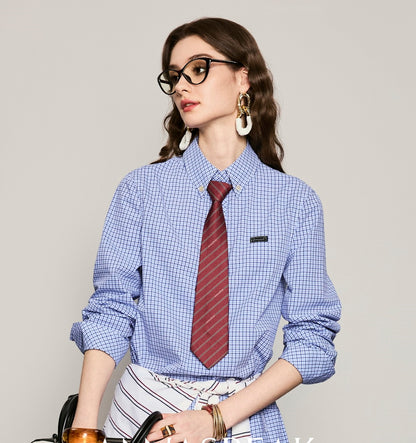 ANNASPEAK  LOGO print knot-free tie -ICE.