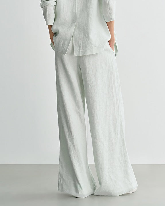 COMME MOI Linen High Waist Wide-leg Pants - THOMAS.