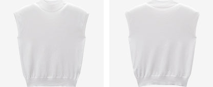 COMME MOI Lu Yan designer's new women's semi-turtleneck slim seamless knitted top - BRAIN.