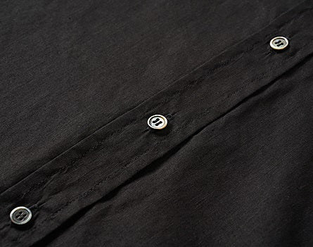 COMME MOI Summer Casual Black Small Cap Sleeve Straight Shirt - SALEM.