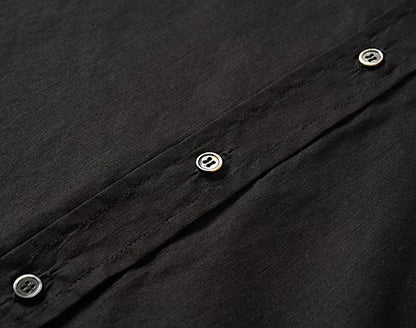 COMME MOI Summer Casual Black Small Cap Sleeve Straight Shirt - SALEM.