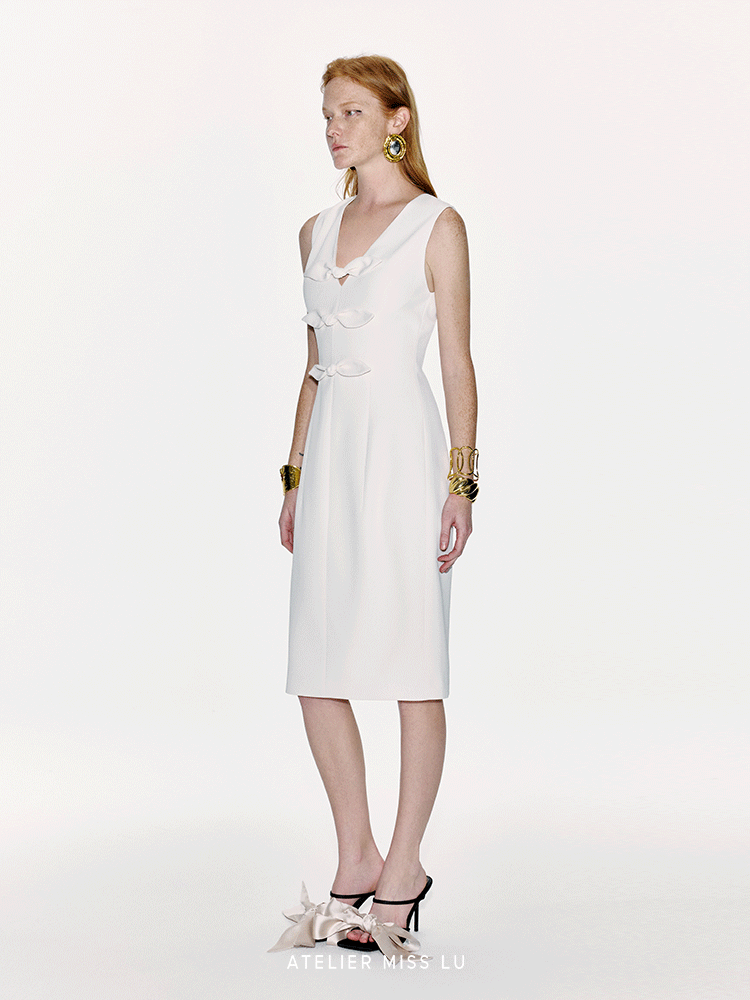 ATELIER MISS LU Ribbon Receiver Waist Sleeveless Dress - CRAIG.