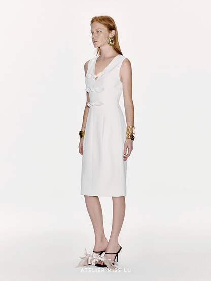 ATELIER MISS LU Ribbon Receiver Waist Sleeveless Dress - CRAIG.