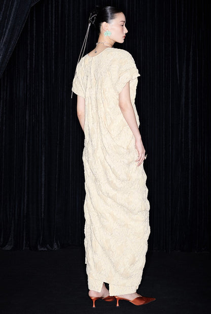 M essential Mackay designer Prima Jacquard irregularly cut short-sleeved dress - rebel.