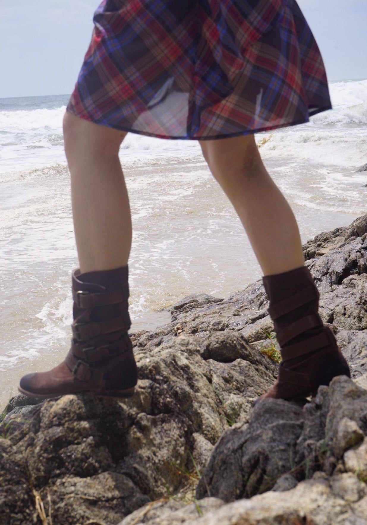 B-FEI Retro Aesthetic Denim Cargo Rider Boots-CHIBU.