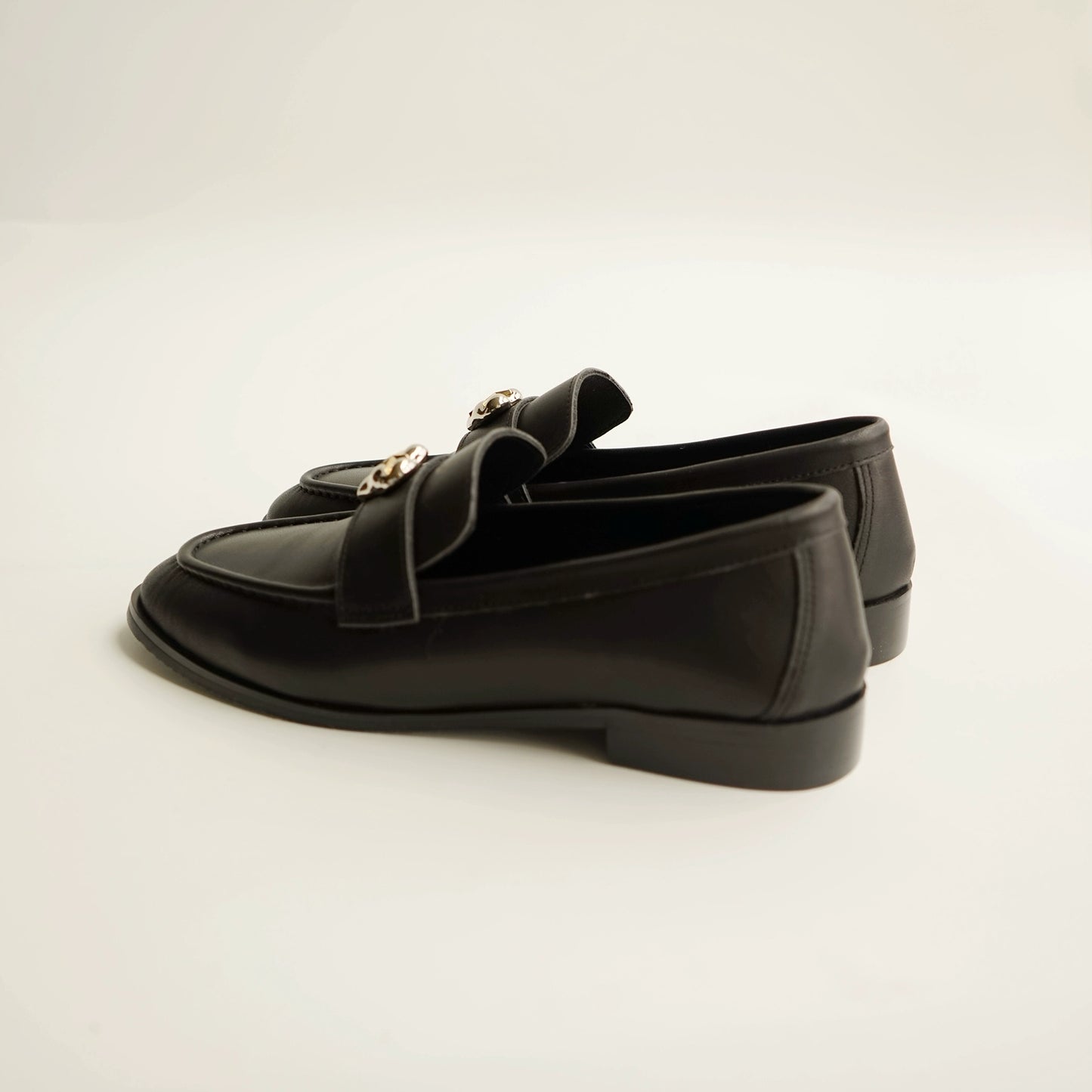 B-FEI classic black leather round-toe shoes-CHOJI.
