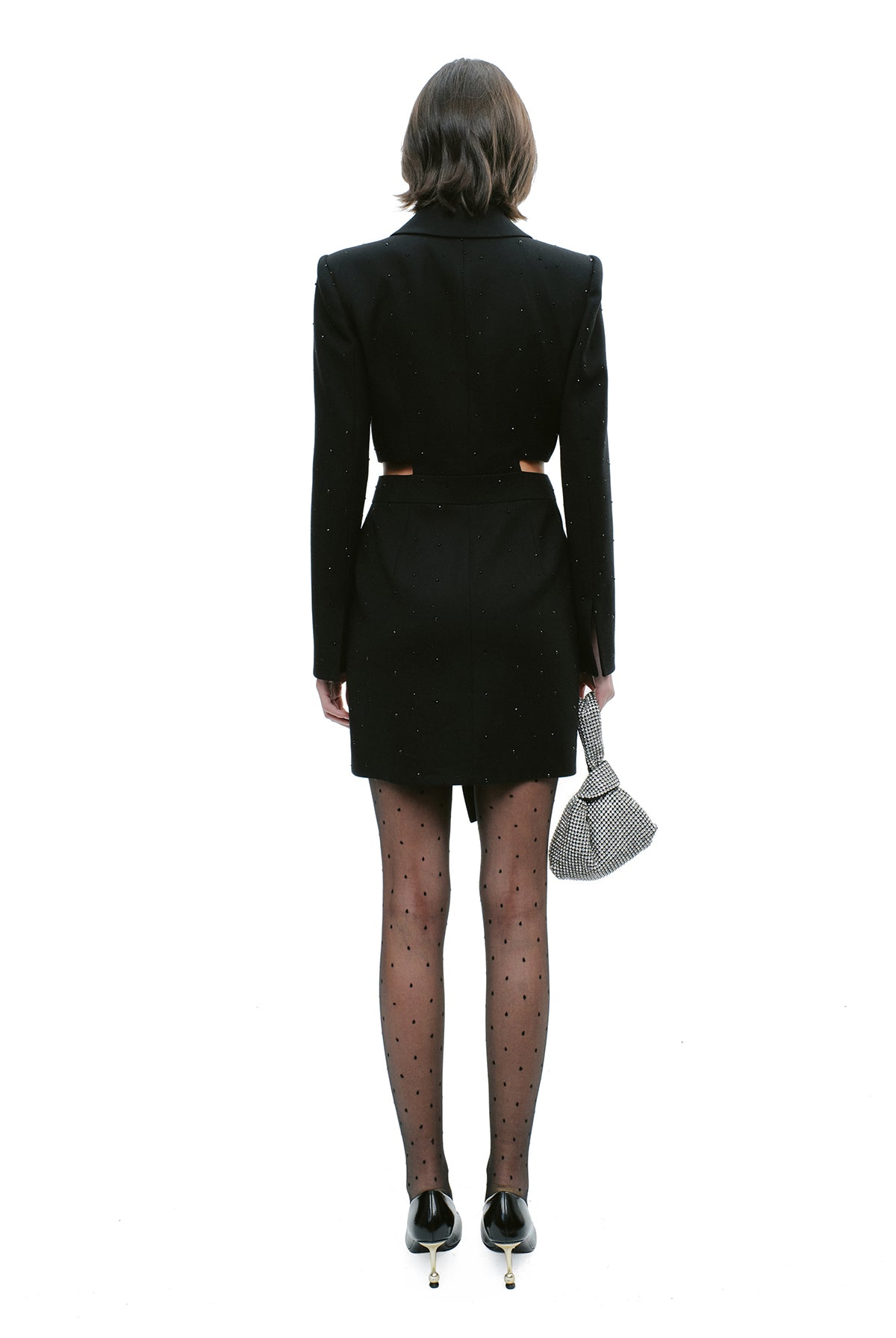 YES BY YESIR asymmetrical waistless suit dress - MENT.