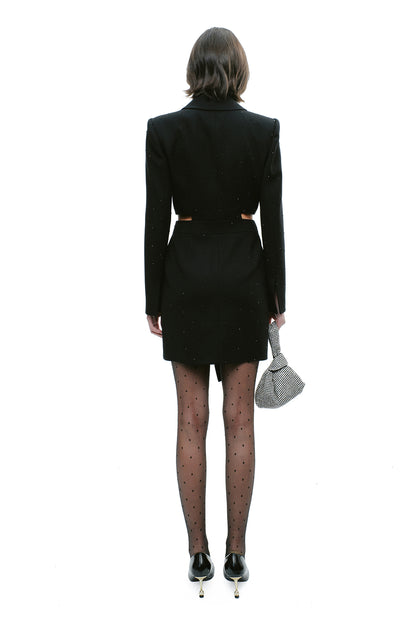 YES BY YESIR asymmetrical waistless suit dress - MENT.