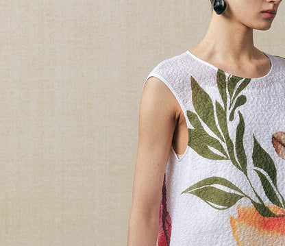 ZHUCHONGYUN2025 silk print floral long dress-KOKO.