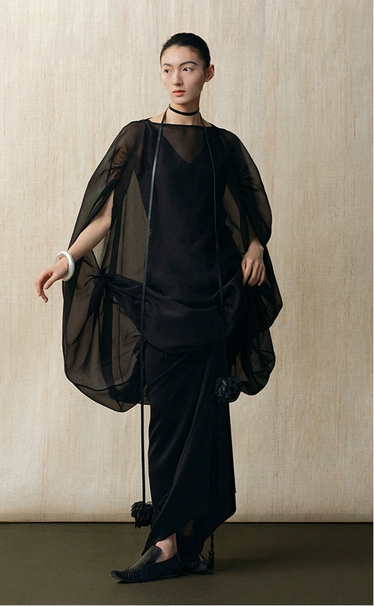 ZHUCHONGYUN pleats loose volume black blouse-RYUK.