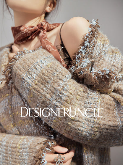 DGU "Twilight" black cardigan lazy style French retro versatile slimming top - DARCY.