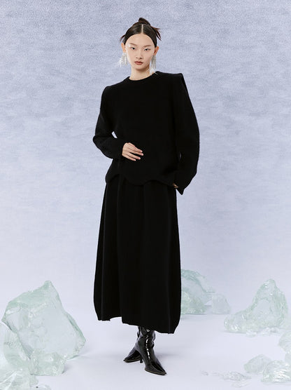 HECO Winter Warm Raccoon Fleece Wool Knitwear Sweater Women - side.