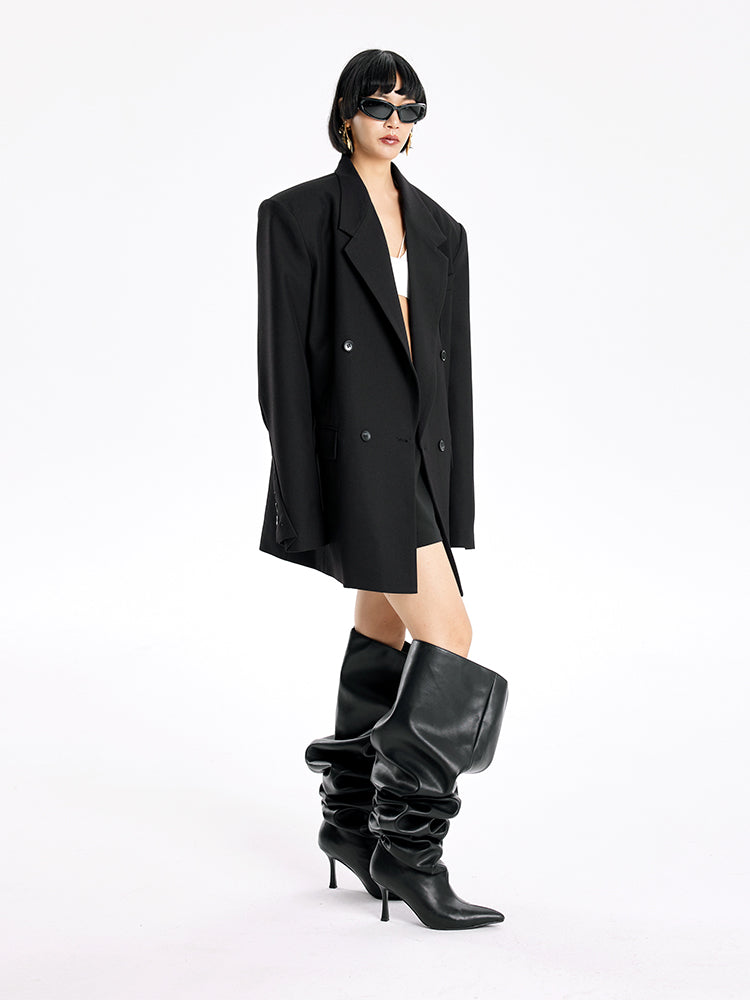 TINY IN Padded Wide Shoulder Cuffs women's Coat-POXY.