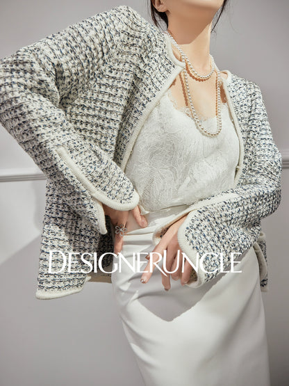 DGU "Sulan" cream cardigan commuting slimming versatile design top - CHARLIE.