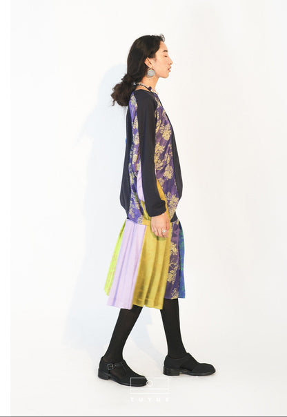 TUYUE Satin Woven Pleated A-Shaped Skirt - HARRY.
