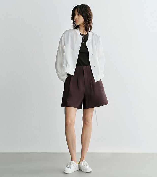 COMME MOI  summer brown high-waisted shorts - CHLOE.