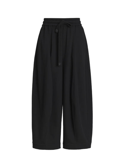 ZHUCHONGYUN Winter Black Loose Straight Cotton Trousers--EMIYA.