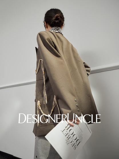 DGU "Sugu" khaki short jacket new commuter versatile small fragrant blazer - Felix.
