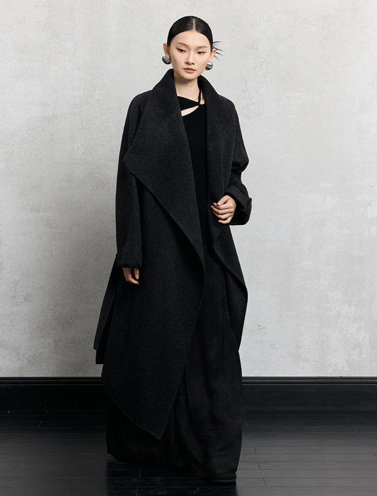 HECO Winter Thickened Warm Lapel Double-sided Woolen Long Wool Coat - loyal.