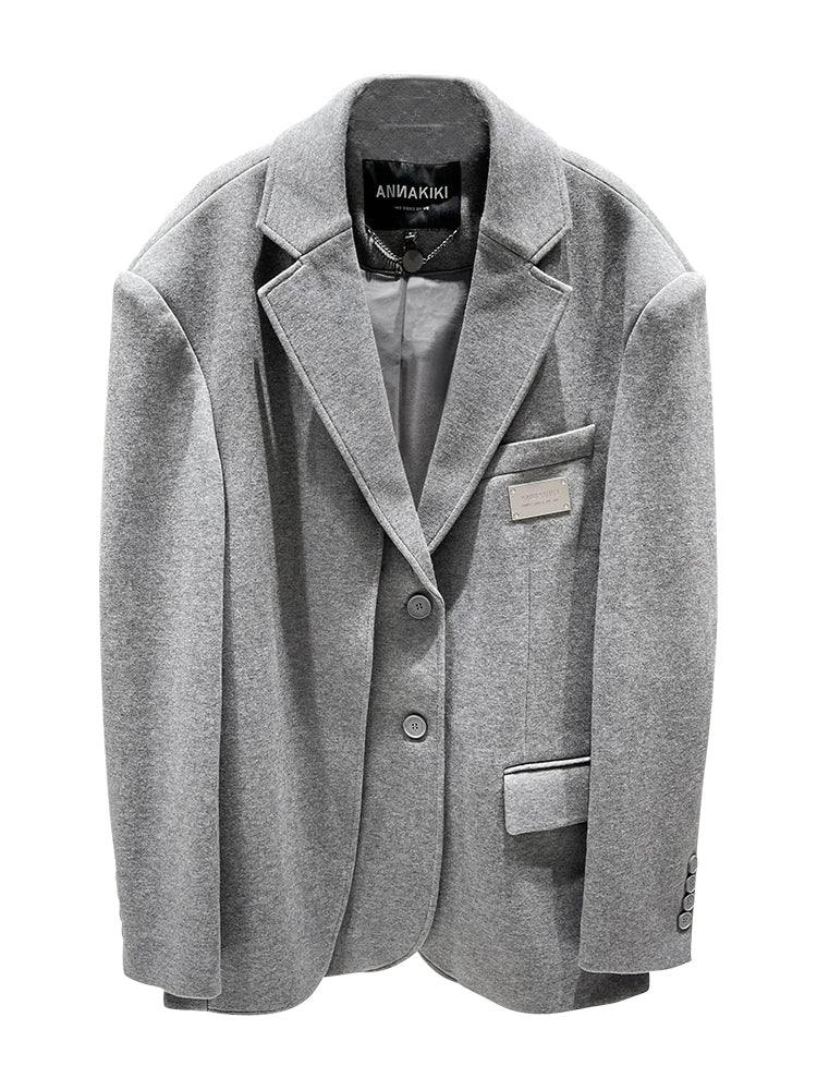 ANNAKIKI two-color patch loose silhouette blazer woman-HANWEN