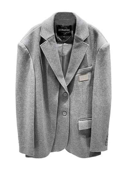 ANNAKIKI two-color patch loose silhouette blazer woman-HANWEN