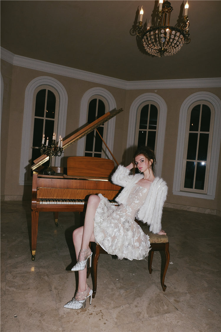 Wardrobes by Chen Luxury Strapless Embroidered Crystal Flower Evening bridal Dress-Florence