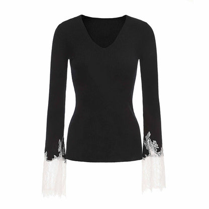 ATELIER MISS LU lace-panelled cashmere and wool-blend top - GLORY.