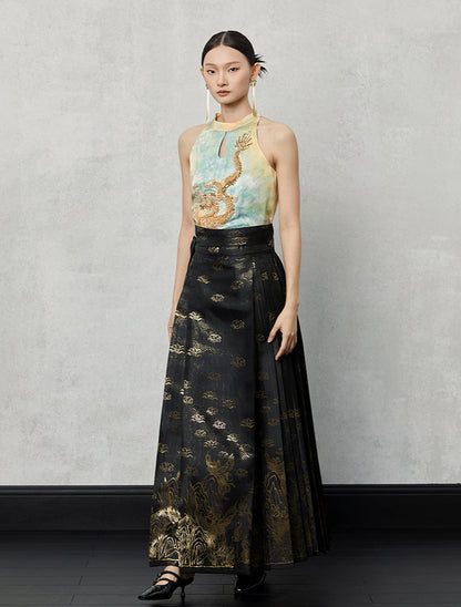 HECO silk tie-dye jacquard vest camisole top women - grat.