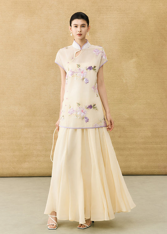 HECO Chinese Solid Color Large Swing Waist Slimming Mermaid Skirt - STARS.