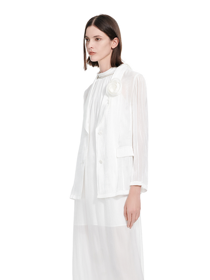 YES BY YESIR | Ye Qians 3D Floral Streamer Yarn Long Suit with Ethereal Elegance-ARIANNA.