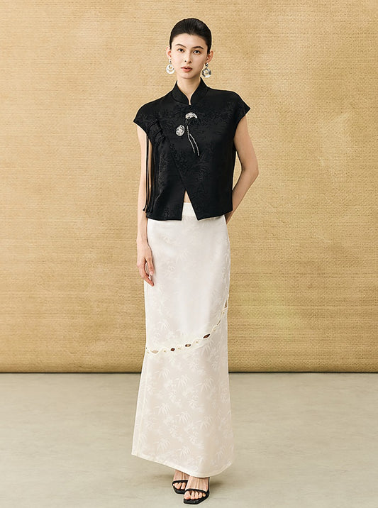 HECO Chinese Acetate Jacquard Short Sleeve Shirt - NIBE.