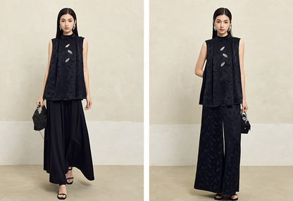 HECO Handmade Beaded Acetate Jacquard Sleeveless Top Women - KING.