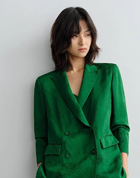 COMME MOI Lv Yan Designer Spring Women's Double-Breasted Suit &Suspender - AUTUMN.