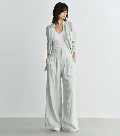 COMME MOI Lv Yan designer summer high-tech linen suit - GRACE.