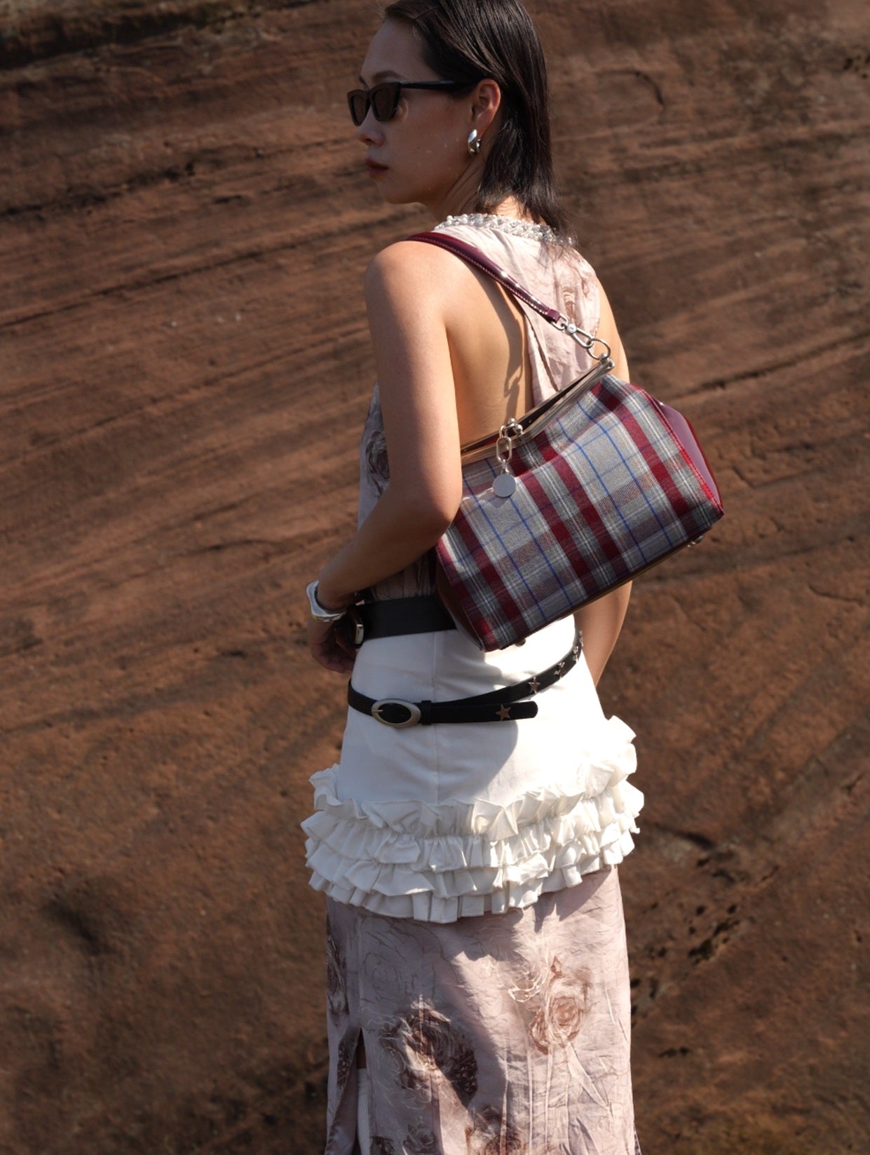 IUBALLET Steam Code Plaid Underarm Vintage Style Commuter Bag - ACHING.