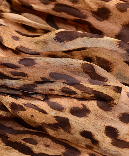 YES BY YESIR | Leopard Print Ruffle Short Dress -MALEINA.