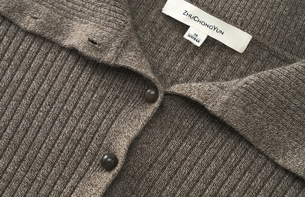 ZHUCHONGYUN Ribbed Wool Knit Long Sleeve Top-TYLER.