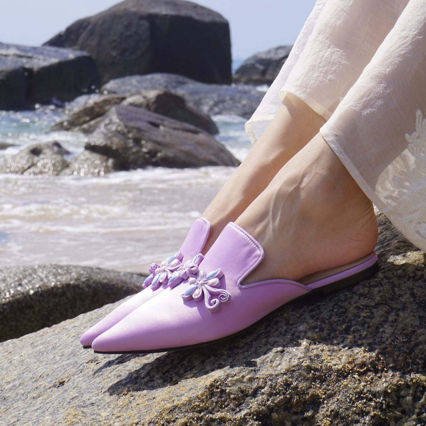 B-FEI Chinese flat mules Retro women's shoes-NOPU.