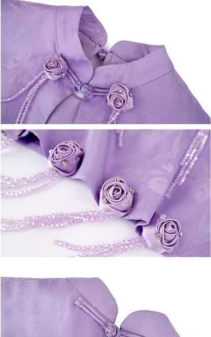 HECO Rose Crystal Tassel Shawl Women's Top - SURROUND.