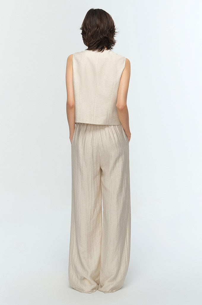 COMME MOI Summer Pleated Elasticated Wide-leg Pants - MOSES.