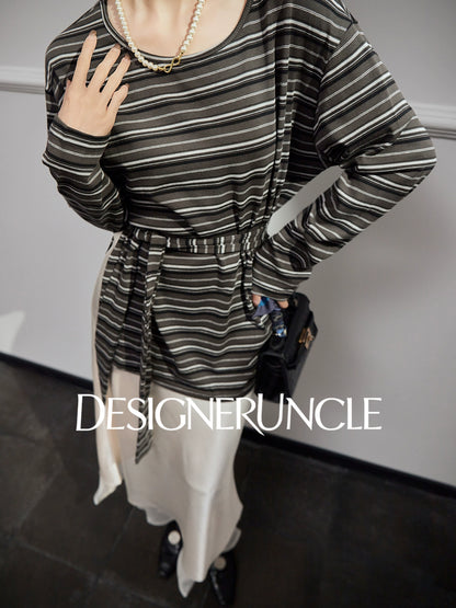 DGU "Flow Boundary" striped knitted sweater versatile fashion design top - NEAT.