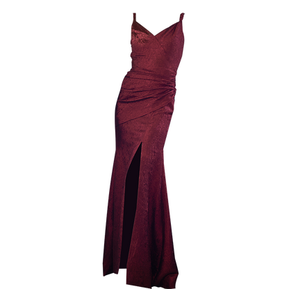 GOUDIN bridal rose red light luxury banquet dinner dress-NINA.