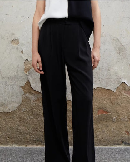 COMME MOI  Black wide-leg women's pants - ELLA.